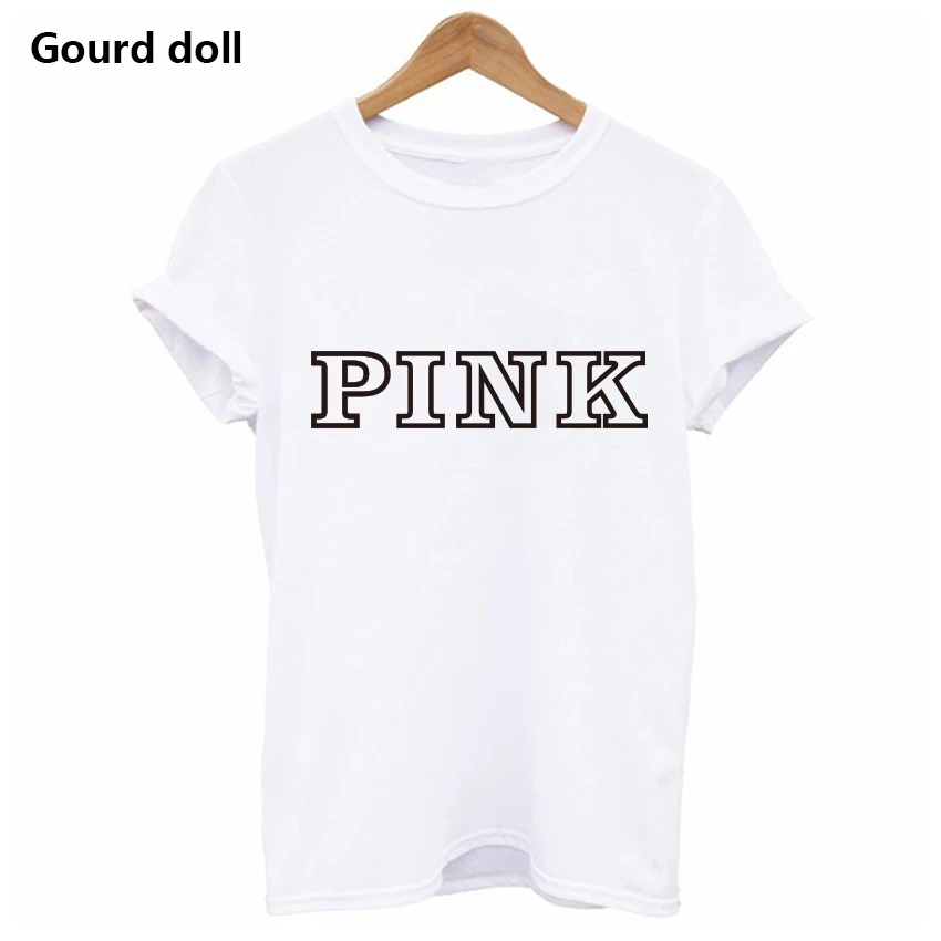 

Harajuku Fashion PINK Letter Printed T-Shirts Women Tops Tee t shirt Women For Female O-Neck tumblr kawaii Casual Short Sleeve