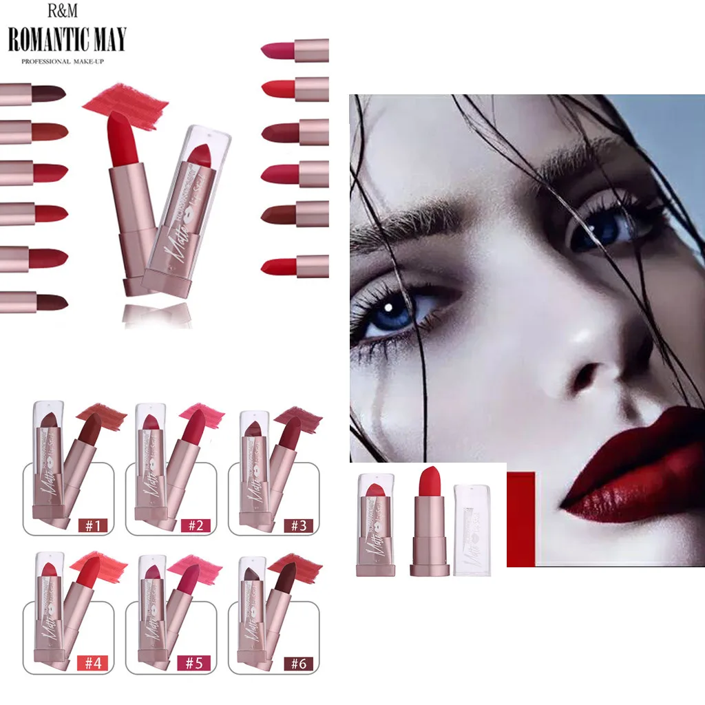 

12 Color Ladies matte lipstick Makeup Waterproof Sexy Hydrating Long Lasting Lip Gloss Lipstick labiales matte set lipstick matt