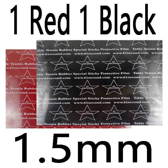 2x 61 second гром лм обучение пипсы в настольный теннис пинг-понг резиновый с губкой - Цвет: 1 red 1 black 1.5mm