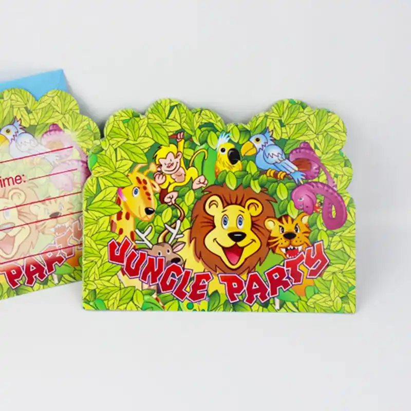 Cartoon Lion King Theme Party Paper Invitation Card Birthday Card