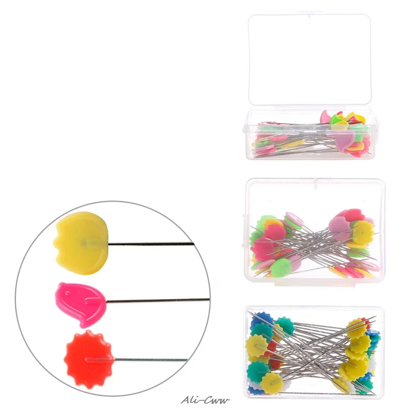 

50X Patchwork Pins Flower Button Head Pins DIY Quilting Tool Sewing Accessories