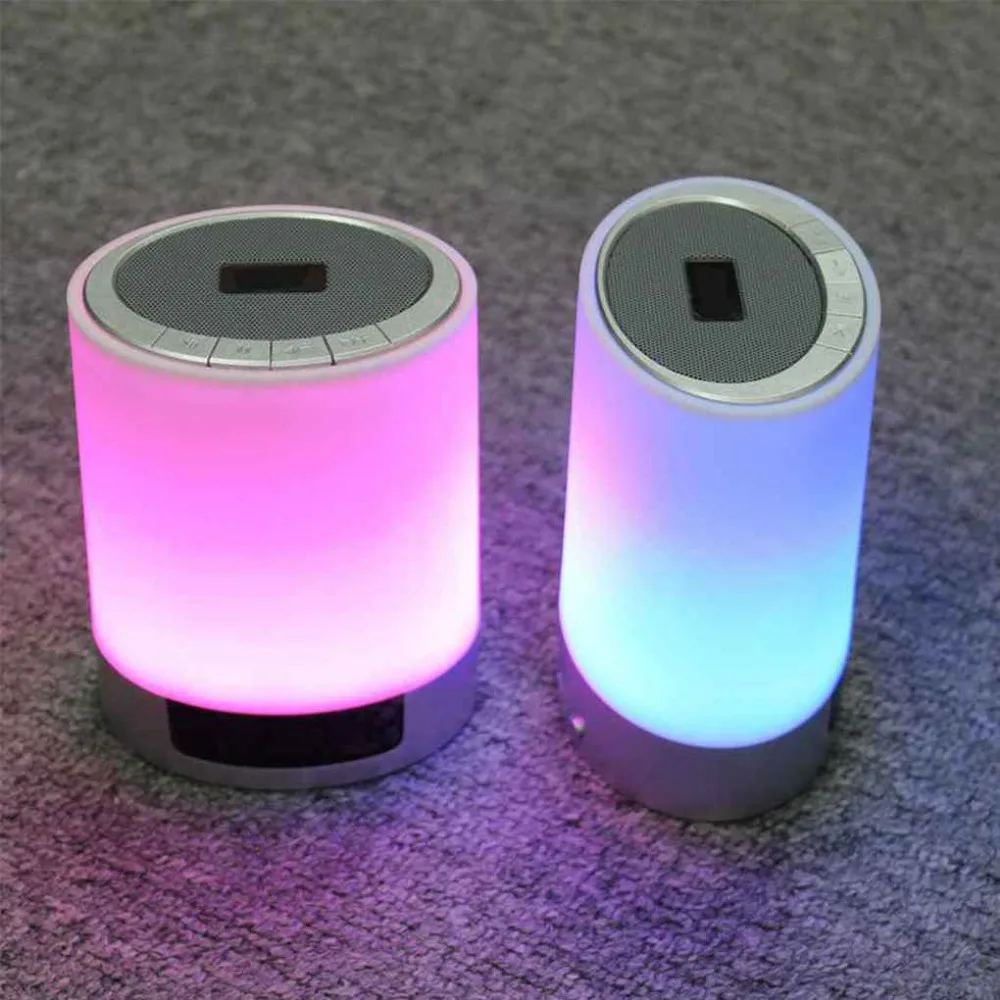 

Speaker Mini Wireless Bluetooth V4.1 Speaker LED Night Lights Changing With Alarm Clock Stereo MP3 Music Player Kids Bedroom