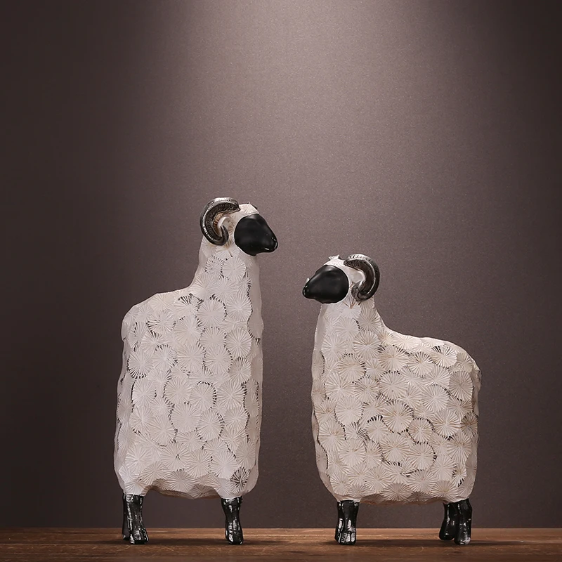 

Nordic simple modern Resin Sheep Figurines sitting room model Creative jumbuck Animal Home Decoration Gift Crafts