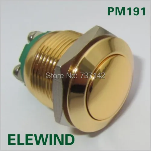 ELEWIND позолоченный антивандальный кнопочный переключатель (PM191B 10/G)|switch pin|switch