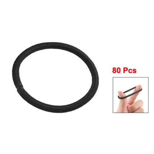 TFGS 10 x New Beautiful 80 Pcs Black Elastic Rubber Hair Band Ponytail Holders for Lady