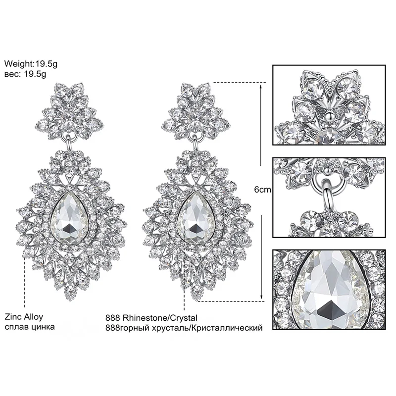 Mecresh серебряный цвет кристалл свадебные Висячие серьги для женщин большие каплевидные длинные серьги невесты Помолвочные ювелирные изделия MEH916