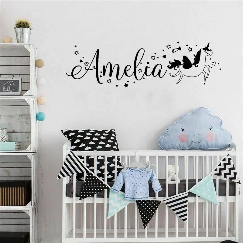 baby room name on wall