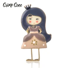 Brooches Zinc Alloy Enamel Brooch Pin Fashion 2018 Pretty Girls Chic Charming Cute Princess Brooch Pins Girls Accessories zinc alloy artificial diamond crown pin brooch silver