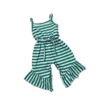 Полосатый сарафан для девочек; модный детский комбинезон; Модный Стильный комбинезон