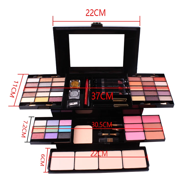 Glitter em pó Caixa de Maquiagem Kit de Maquiagem Kit de Cosméticos de Maquiagem Face Make Cor Fosca Sombra Destaque Corar Gloss Conjunto up Kit 39 11 Glitter Em Pó Kit de Cosméticos de
