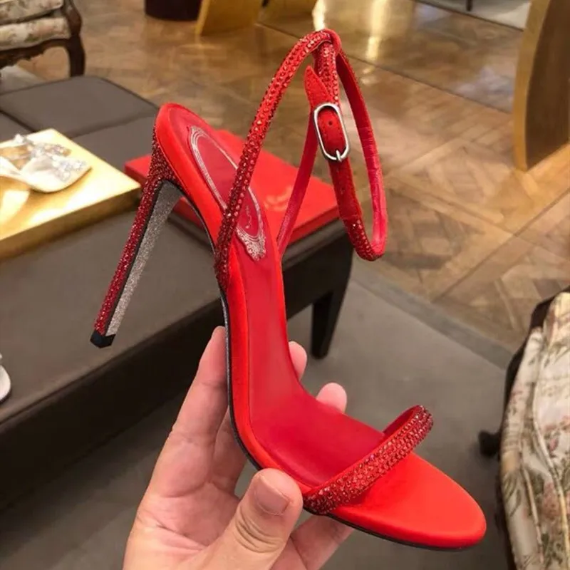 

Sexy High Heels Summer Sandals Women Rhinestone Zapatos De Mujer Ladies Shoes Stilettos Bridal Pumps Luxury Sandalias Mujer 2019