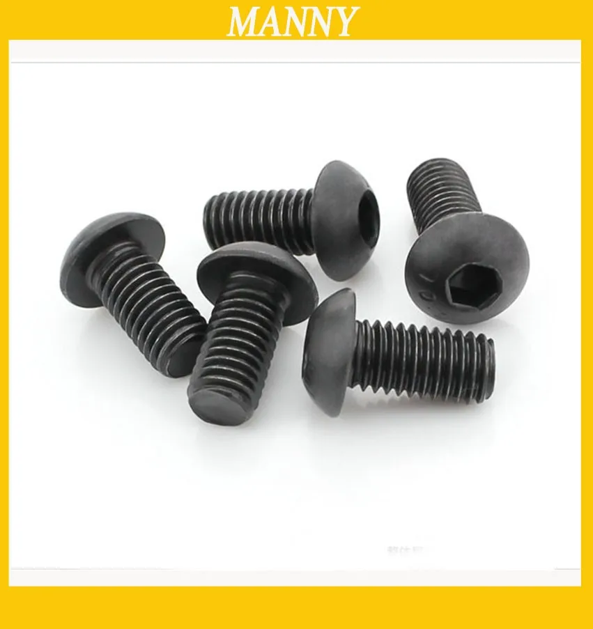 250pcs M5 M6 Metal Decorative Screws Bolts Black Hex Socket Head
