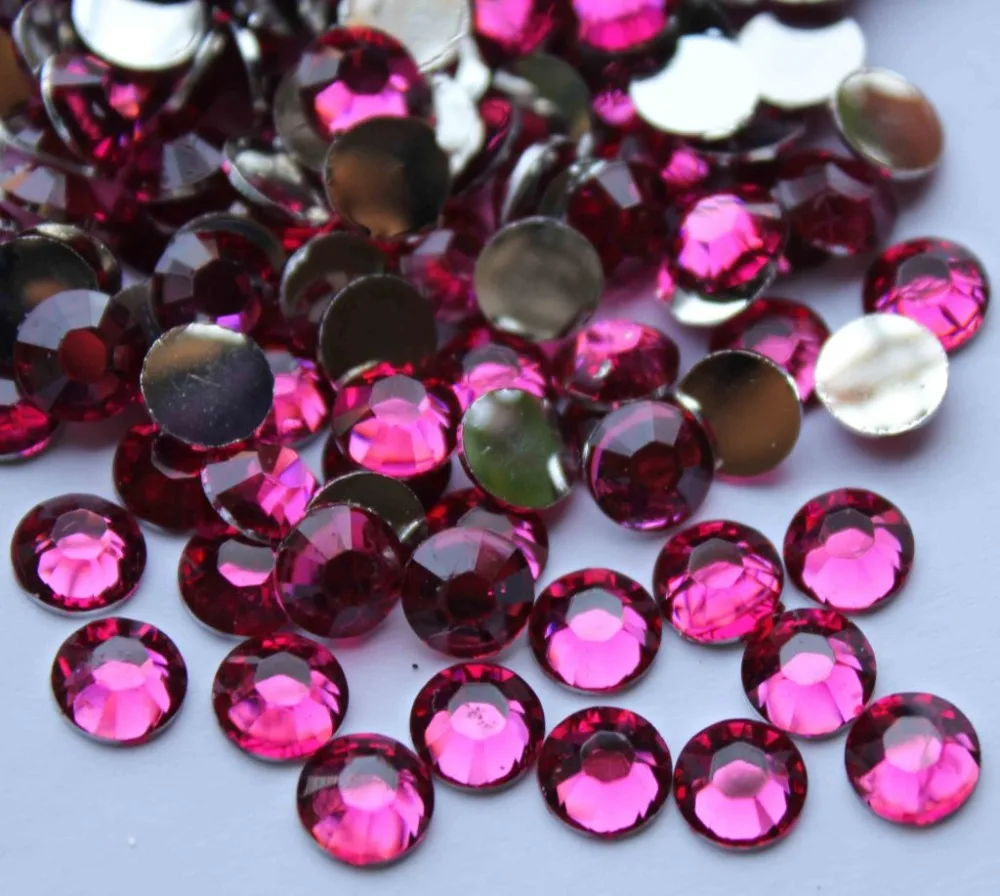 2000pcs 4.8mm Fuchsia Flat Back Acrylic Rhinestones Gems Scrapbooking