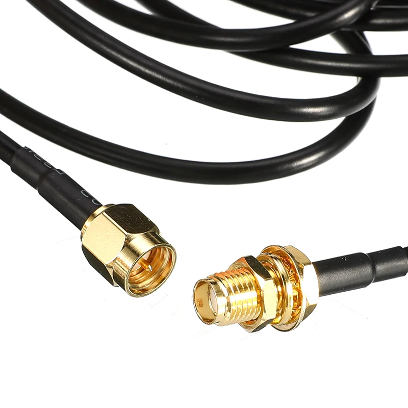 Universal Male to Female 9m Standard RP-SMA MF Jack Wifi Antenna Extension Cable Lead Wire Gold Plated