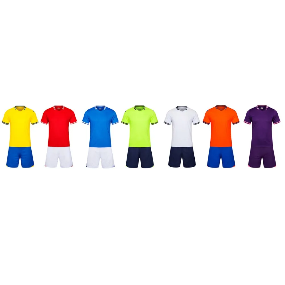 Оранжевый мужской короткий рукав цвет размер отслеживание фиолетовый наборы Джерси взрослый футбол Футбольная форма 6189