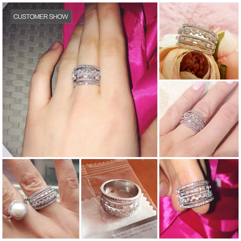 DreamCarnival 1989 Hollow Crown Ring for Women Marriage Parties Rhodium Gold Color 4 Roll CZ Alyans anillos mujer Eternal Lover