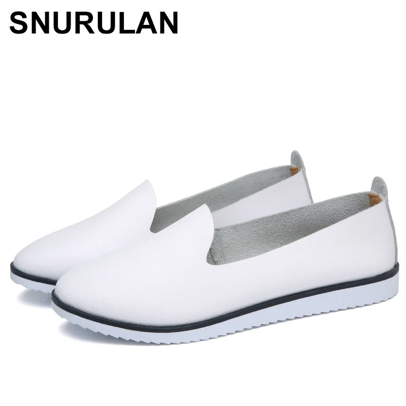 

SNURULAN Women Ballet Flats Shoes Genuine Leather Slip on ladies Shallow Moccasins Casual Shoes Female Summer Loafer Shoes E585