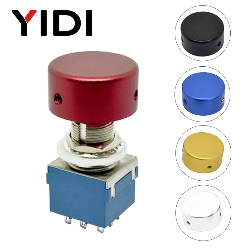 

9-pin 3PDT Switch Guitar Effect Pedal Box Stomp Foot Switch Aluminum Head Nail Cap with wrench
