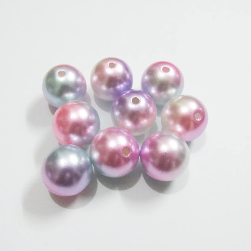 

Newest 20mm/12mm/10mm/8mm/6mm Light Pink/Blue/Purple Colorful /Confetti Acrylic Imitation Pearl Beads