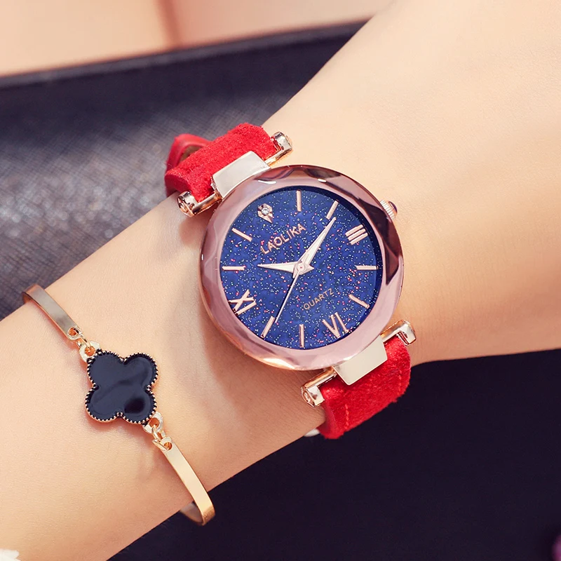 

Luxury Women Watches Ladies Clock Starry Diamond Geometric Surface Casual Dress Quartz Wristwatch
