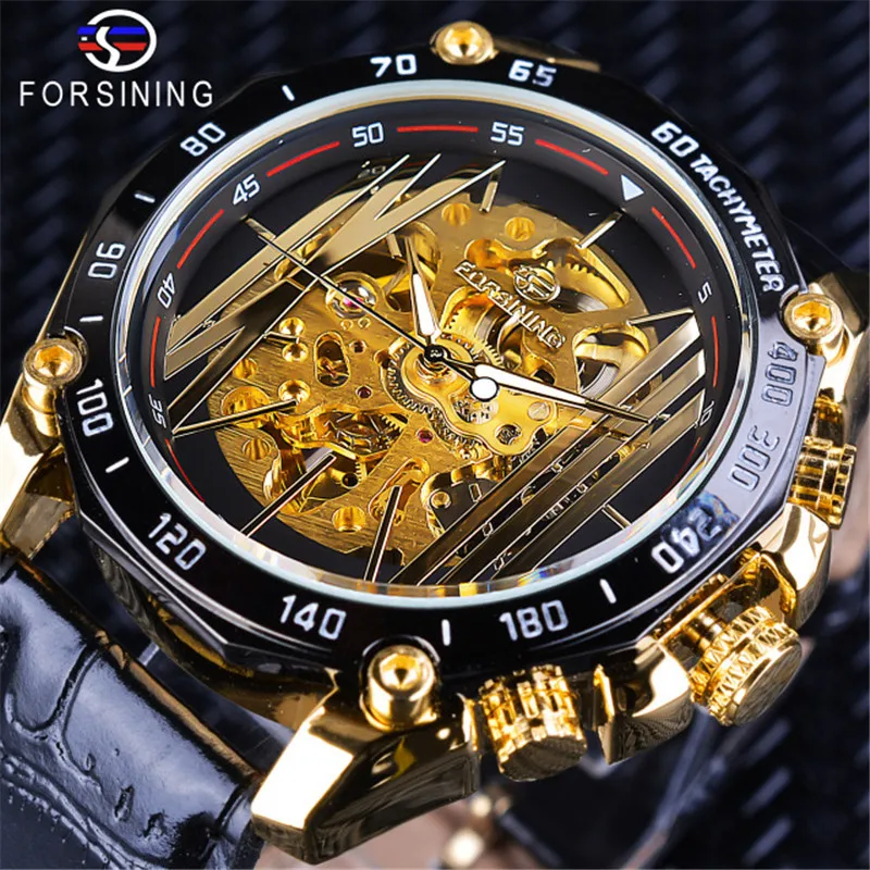 

WINNER Winner Golden Watch Skeleton Watch Fully Automatic Mechanical Watch Precision Steel Watch Band