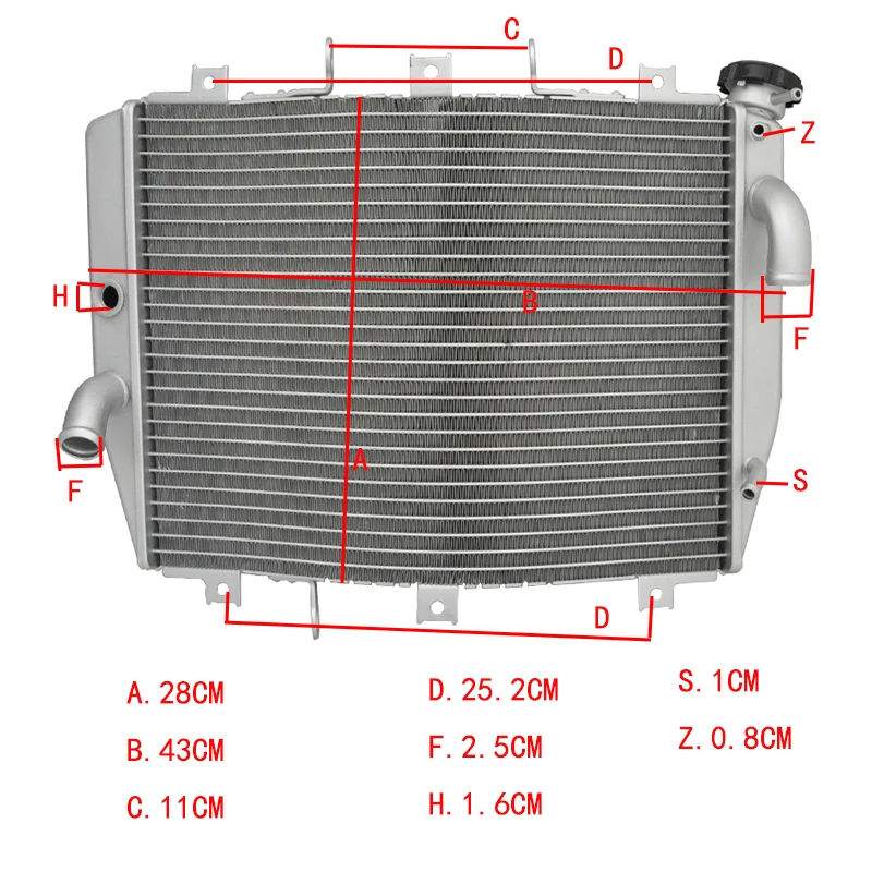 Для Kawasaki Ninja ZX6R 1998-2002 ZZR600 2005-2008 двигателя мотоцикла Радиатор к рулю мотоцикла велосипеда алюминий заменить Запчасти кулер