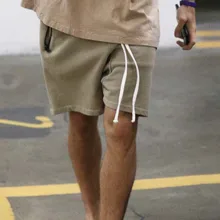 Мужские уличные хип-хоп брюки свободные однотонные летние брюки средняя талия мужские карманы на молнии Брюки Одежда