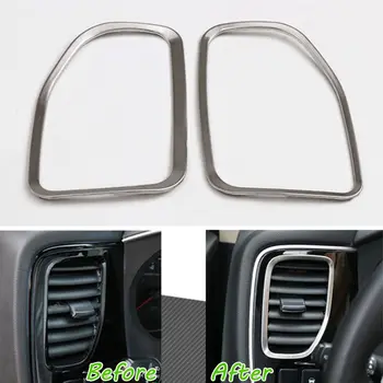 

2x New Car Interior Dashboard Air Vent Outlet Cover Trim Styling Sticker Fit For Mitsubishi Outlander 2013-2016