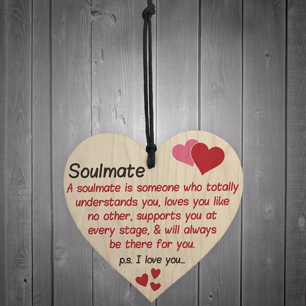 Meijiafei Soulmate I Love You висящее деревянное сердце день Святого Валентина знак муж жена |