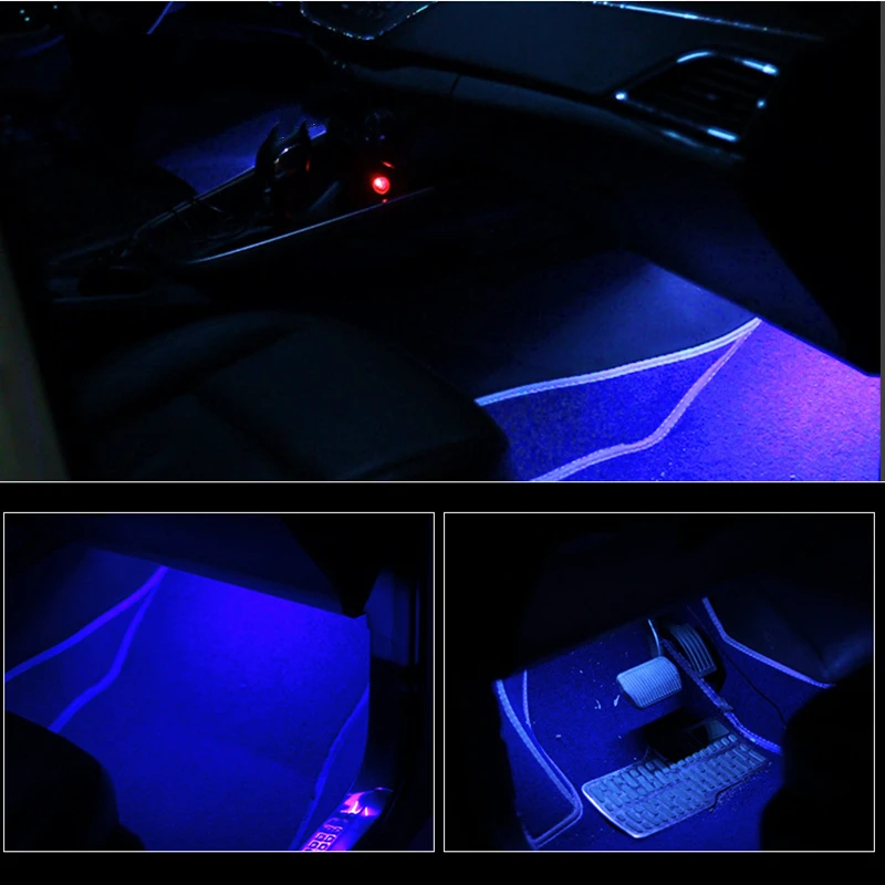 4 шт. Автомобильная декоративная лампа RGB Автомобильный интерьер освещение комплект Автомобильное моделирование интерьер уличный светильник подходит для всех автомобилей
