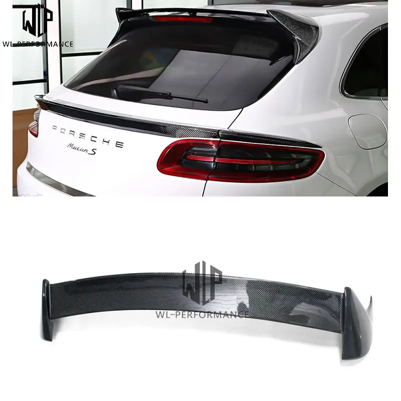 MACAN Carbon Fiber Rear Spoiler Wing top lip car body kit For Porsche MACAN-UP Car styling use