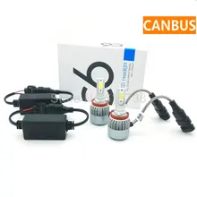 Фары автомобиля H8 H1 H3 H7 H4 H11 Canbus светодиодный фары авто удара чипсы глава источник лампы 6000 К ошибка бесплатная H9 H11 36 Вт не мигает