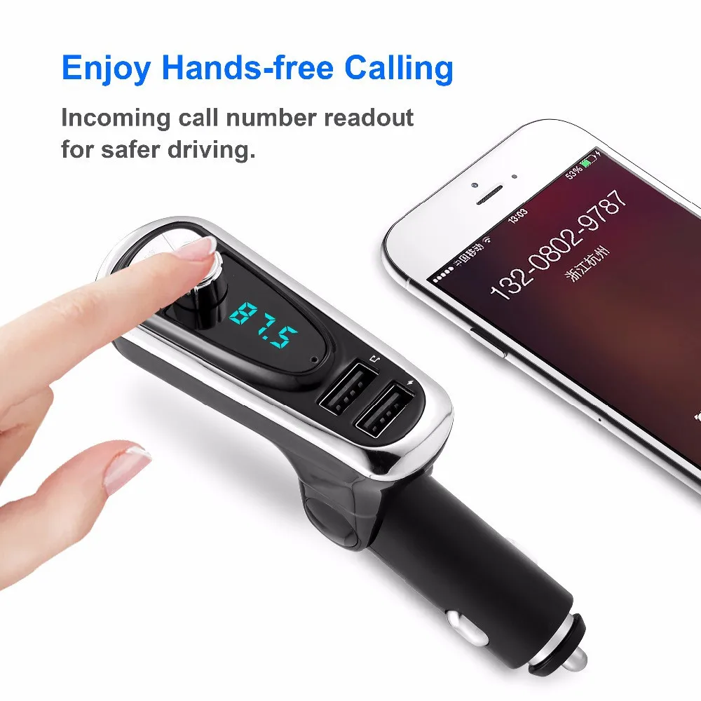 Автомобильный комплект Hands-free беспроводной Bluetooth fm-передатчик MP3-плеер двойной USB зарядное устройство аксессуары для coche# YL1