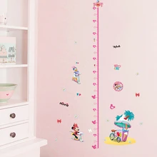 Cartoon Disney Mickey Minnie Height Measure Wall Stickers For Home Decor Kids Room PVC Growth Chart Mural Wall Art Decoration