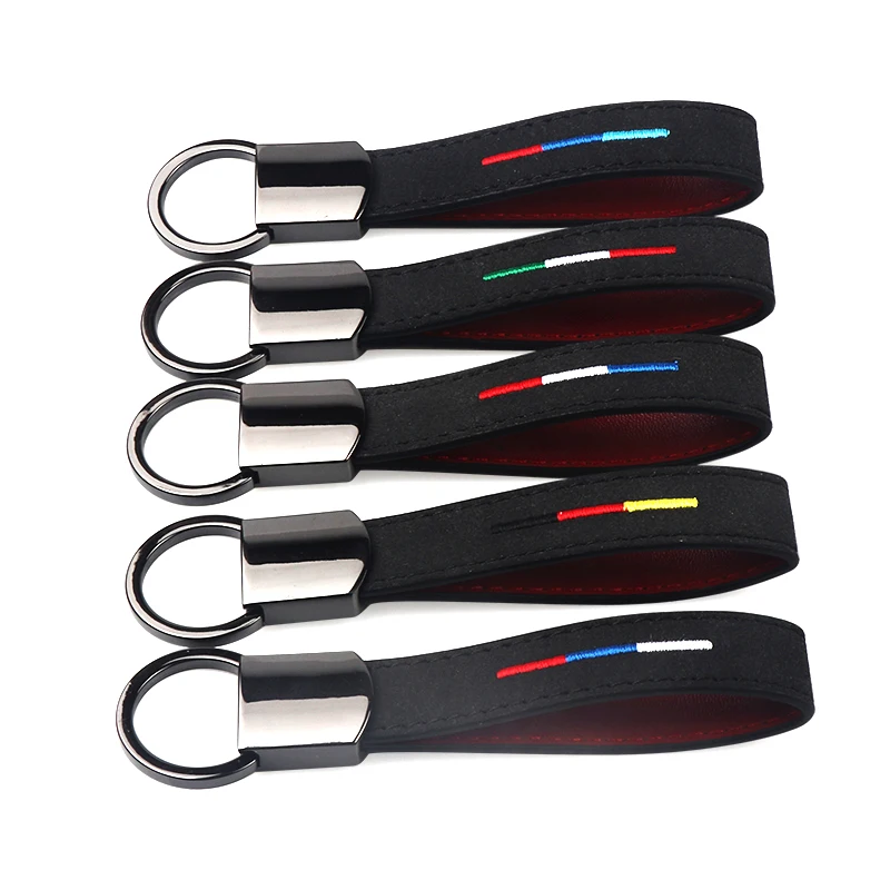 Best Fashion Metal leather France Germany Italy Russia National flag Keychain for BMW Peugeot Alfa Romeo Key Rings Chains Car styling