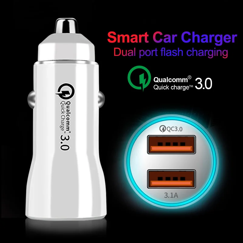 Quick Charge 3.0 Car Charger Universal 3.1A Fast Charging USB Phone Charger in Car For iPhone Samsung Xiaomi Tablet Car-Charger (4)