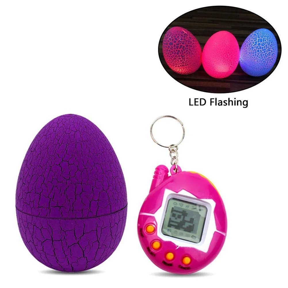 1 шт. электронное виртуальное яйцо питомец игрушка светодиодный мигающий динозавр Сюрприз подарок для детей YJS Прямая поставка - Цвет: Violet