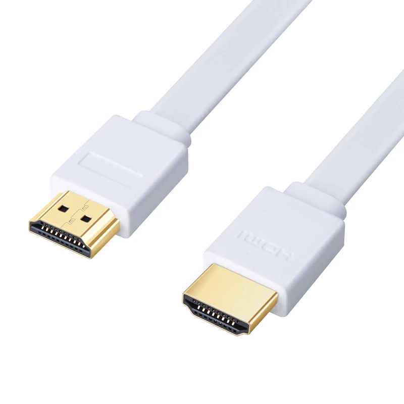 Lungfish плоский кабель 1,4 Удлинитель HDMI кабель свинцовый высокоскоростной с Ethernet 1080p золотые контакты HDTV 0,3 м 1 м 1,5 м 2 м 3 м 5 м - Цвет: Белый