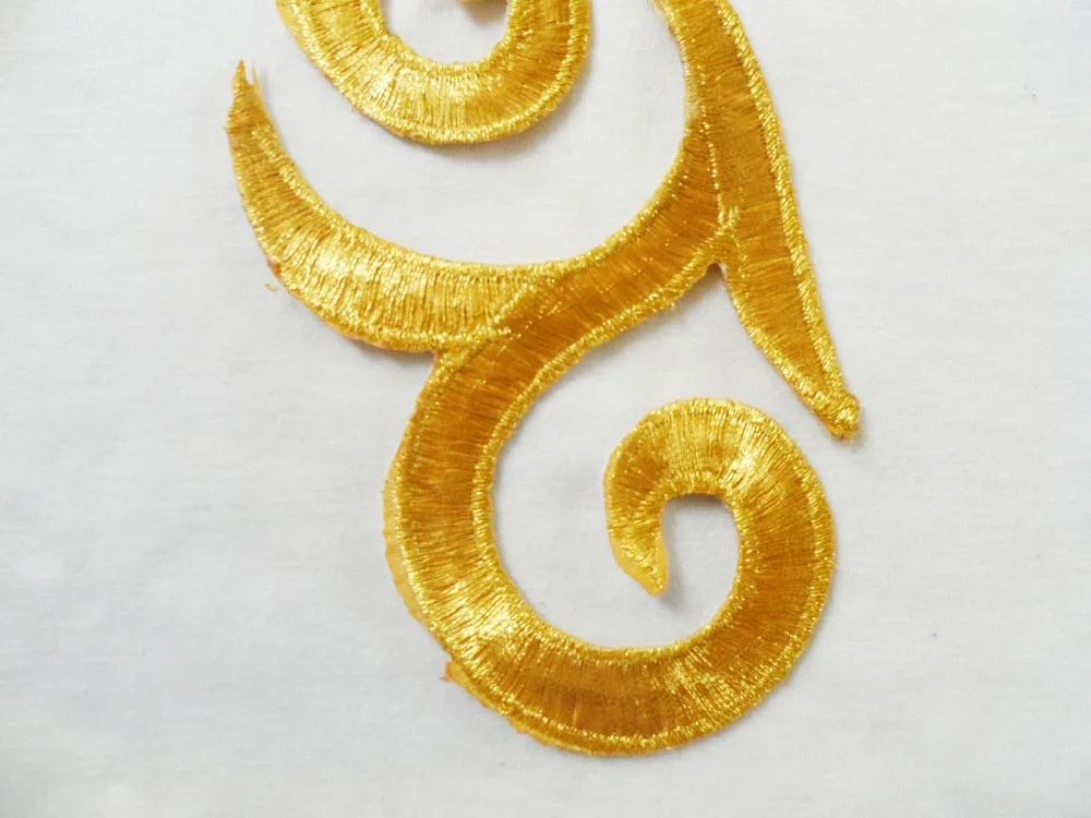 8*19 см золотая вышивка металлик нашивки золотые металлические нитки вышитые кружева сюжетные Аппликации Аксессуары Шитье