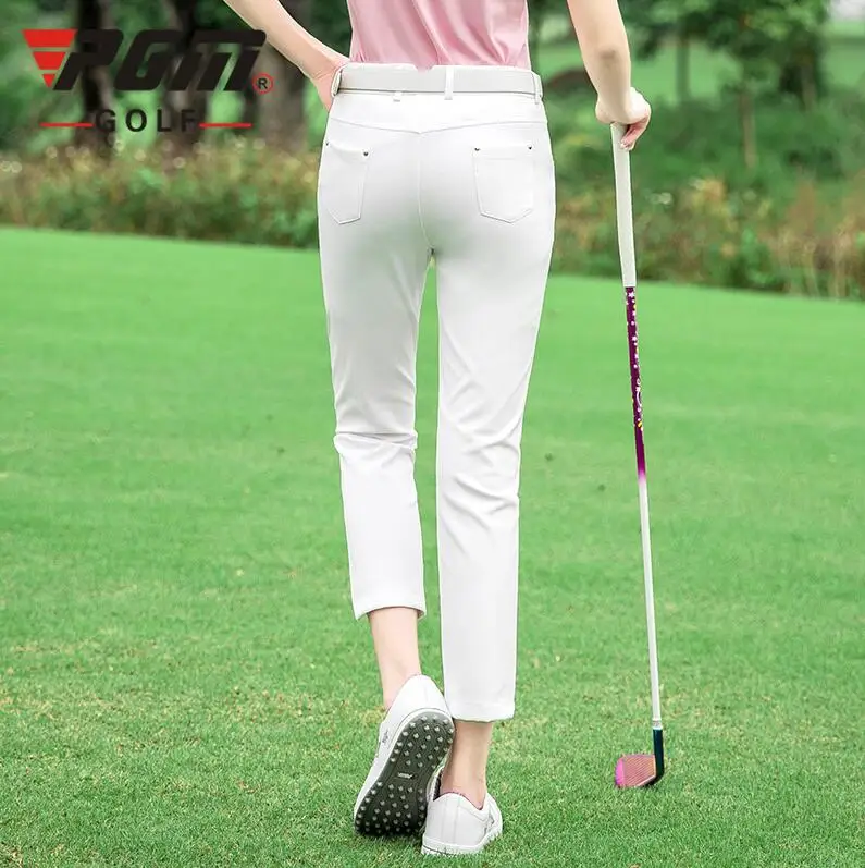 PGM new golf apparel Sportswear ladies Summer solid color golf trousers breathable quick-drying Women Slim Capri Pants