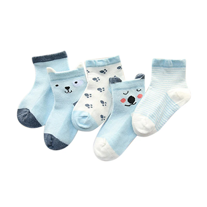 5 пар/лот, летние носки для малышей хлопковые сетчатые тонкие носки дышащие носки для От 0 до 8 лет и девочек, одежда для младенцев аксессуары, Прямая поставка - Цвет: 03