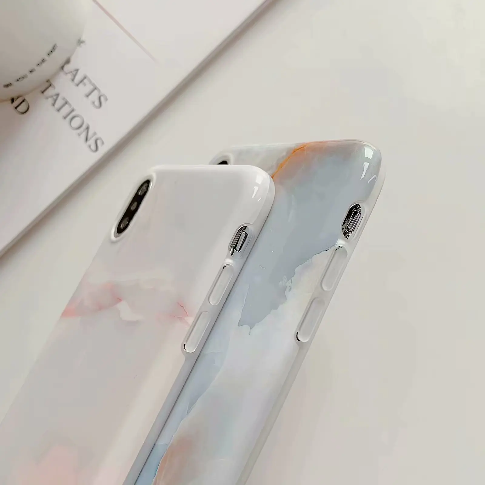 Гладкий мраморный чехол для iPhone X Xs Max XR силиконовый мягкий из ТПУ 8 7 plus 6 6S в