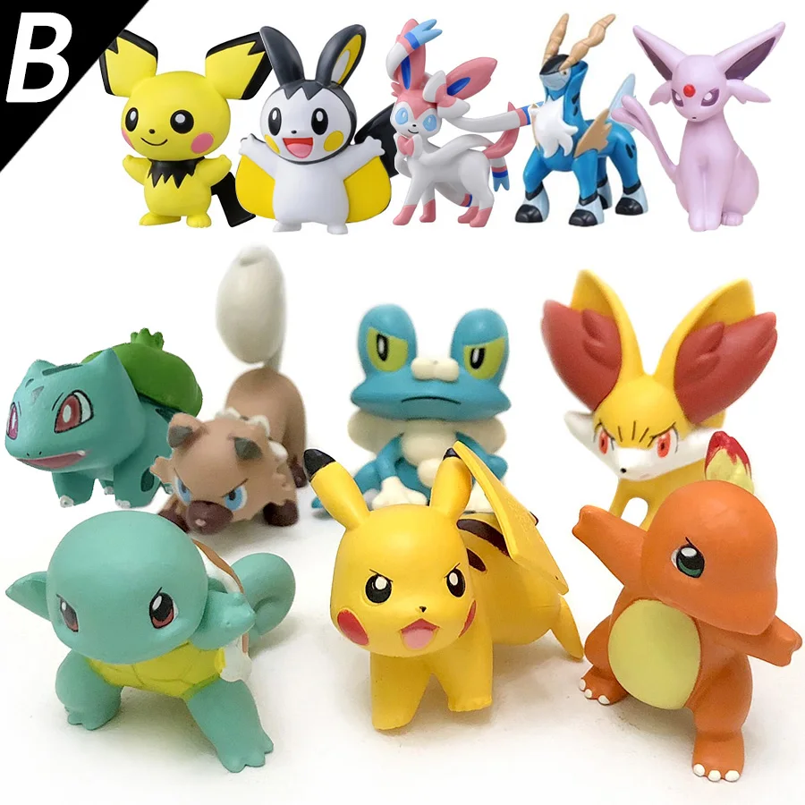 4cm Original Fennekin Squirtle Charmander Froakie Pikachu anime action toy figures Collection model toys KEN HU