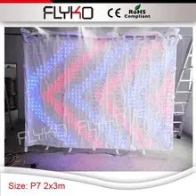 7ft x 10ft красочные 3в1 светодиоды белые занавески Рождественские декоративные видеозавеса LED P70mm