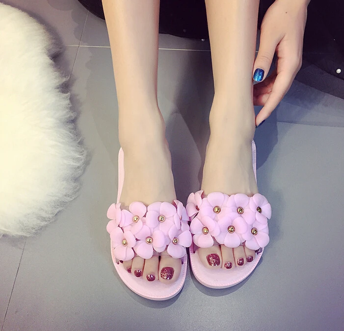 Jelly sandals women summer waterproof flowers plastic sandals beach ...