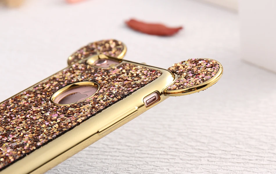 Marchcover для iPhone XS MAX XR X 8 7 6S 6 Plus Minnie Mickey Ear хромированный блестящий чехол силиконовый