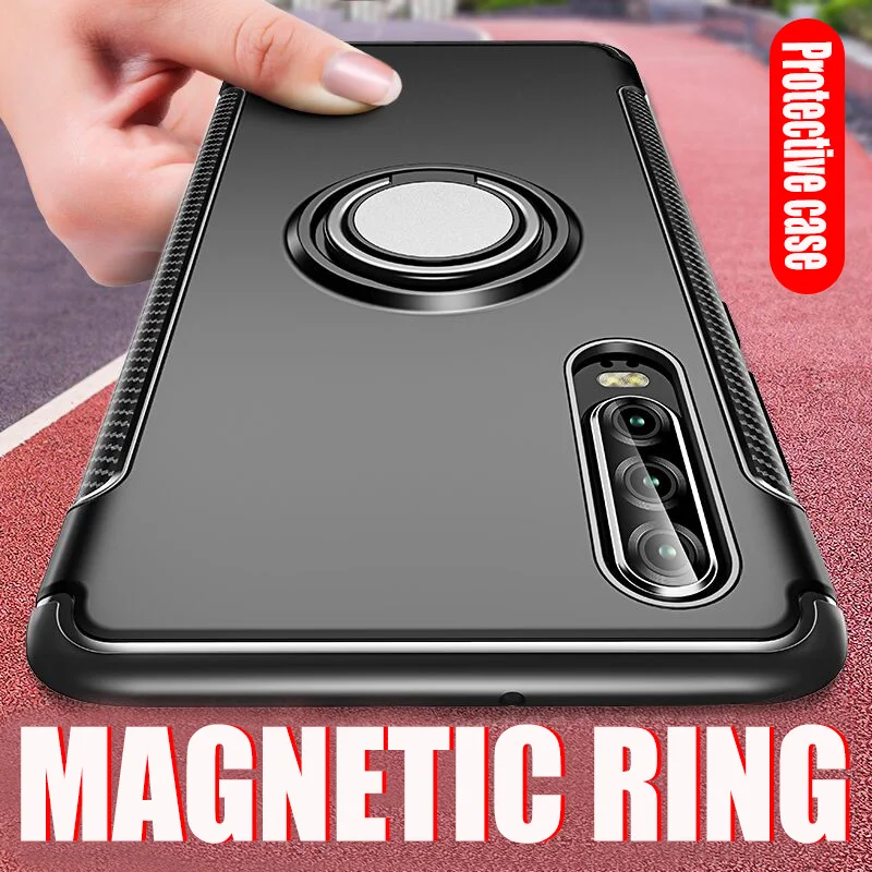 

Luxury Shockproof Ring Case On The For P30 P20 Pro P Smart 2019 Car Magnetic Stand Cases For Huawei P30 P20 Lite Bumper Cover