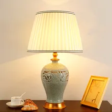 Китайская антикварная синяя и белая керамическая настольная лампа фарфоровая настольная лампа Цзиндэчжэнь для гостиной современная настольная лампа