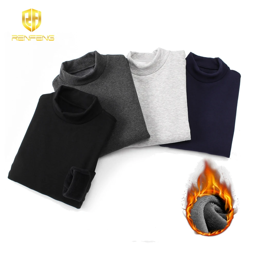 Male Winter Thermal Underwear Tops Mens Cotton Long Johns Tops Men High Colar Long Sleeves Keep Warm Breathable Undershirt 3XL  (5) 