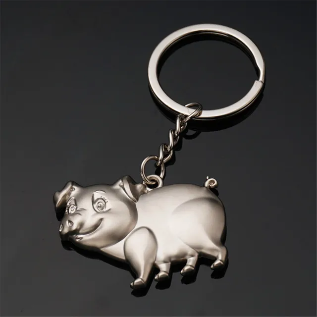 1 Pcs Lovely Mini Pig Keychain Lovers Keychain Metal Zinc Alloy Pig